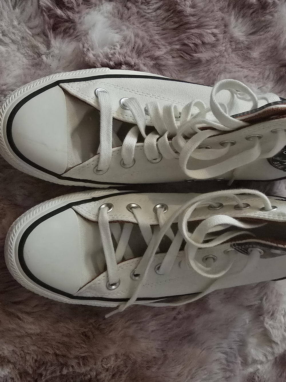 Converse Cream with Leopard Accents High-Top Canvas Sneakers